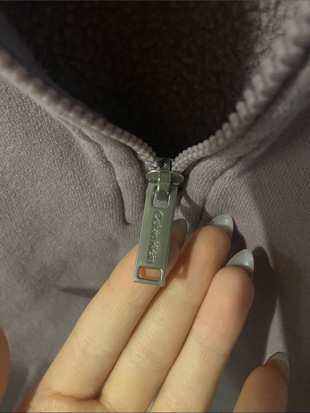 Calvin Klein Dusty Mauve Quarter-Zip Pullover - Picture 3 of 4